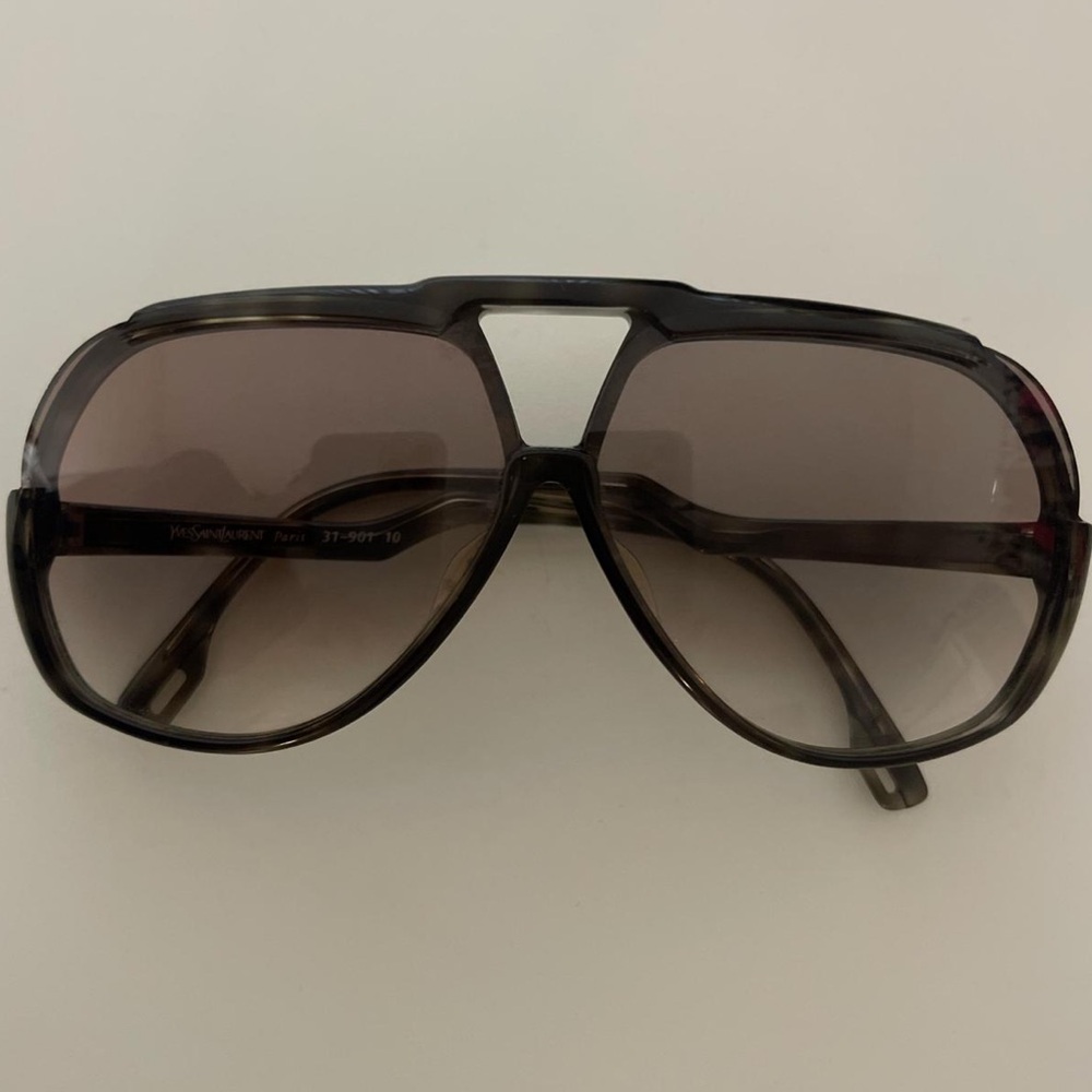 Yves Saint Laurent Vintage Aviator Sunglasses Tortoise Shell